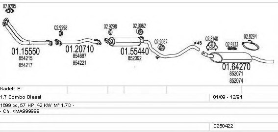MTS C250422005162 Exhaust System